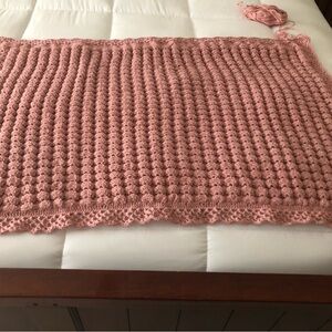 Cozy Pink Crochet Baby Blanket crochet you need to order color you like